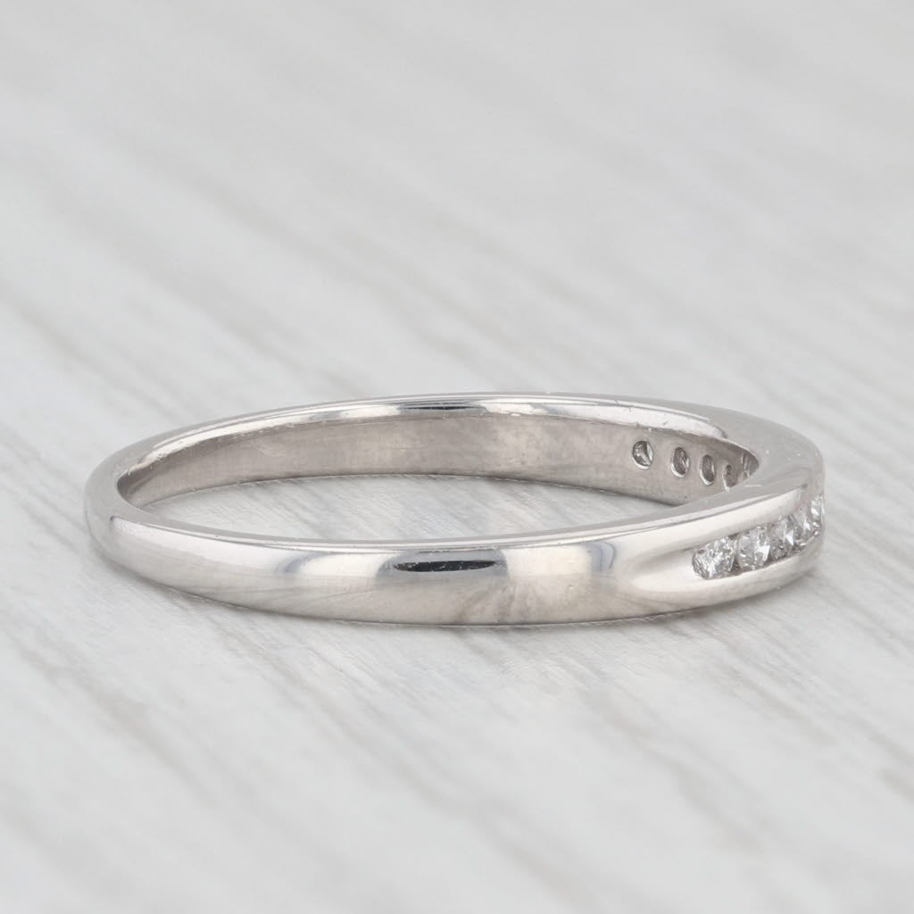 Light Gray 0.20ctw Diamond Wedding Band 950 Platinum Stackable Anniversary Ring