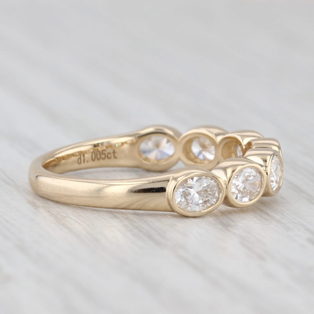 Light Gray New 1ctw Lab Grown Diamond Wedding Band 14k Yellow Gold Stackable Ring Sz 6.5