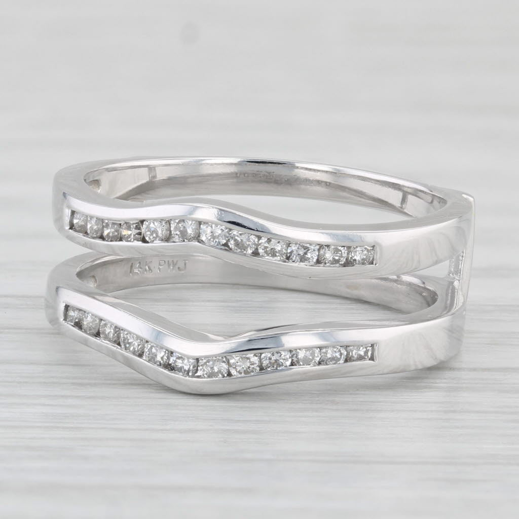 Light Gray 0.33ctw Diamond Jacket Guard Ring 14k White Gold Size 7 Wedding Band