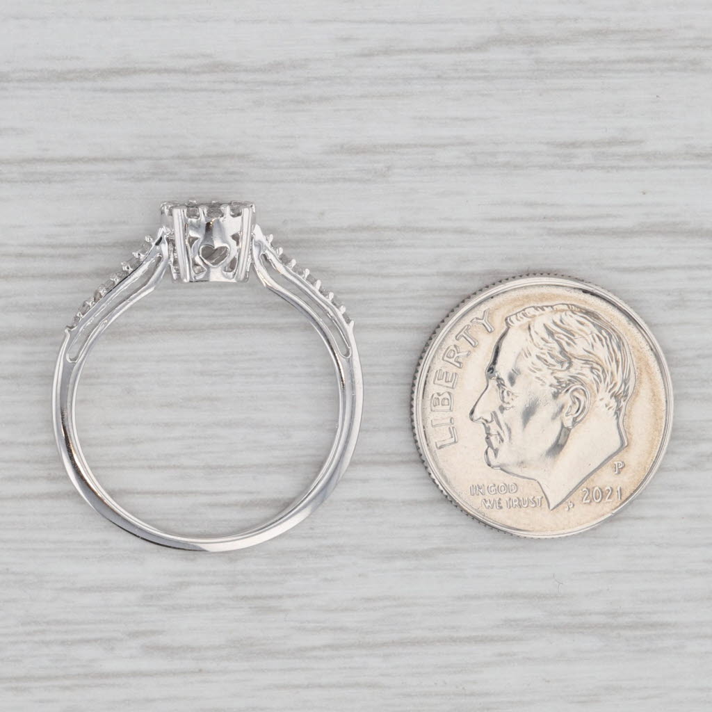 Gray 0.24ctw Diamond Cluster Engagement Ring 10k White Gold Size 7.25