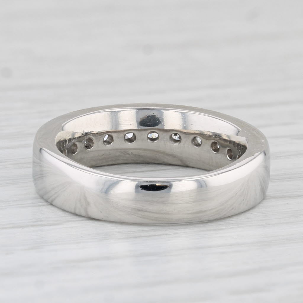 Light Gray 0.90ctw Diamond Wedding Band Platinum Stackable Anniversary Ring Size 7