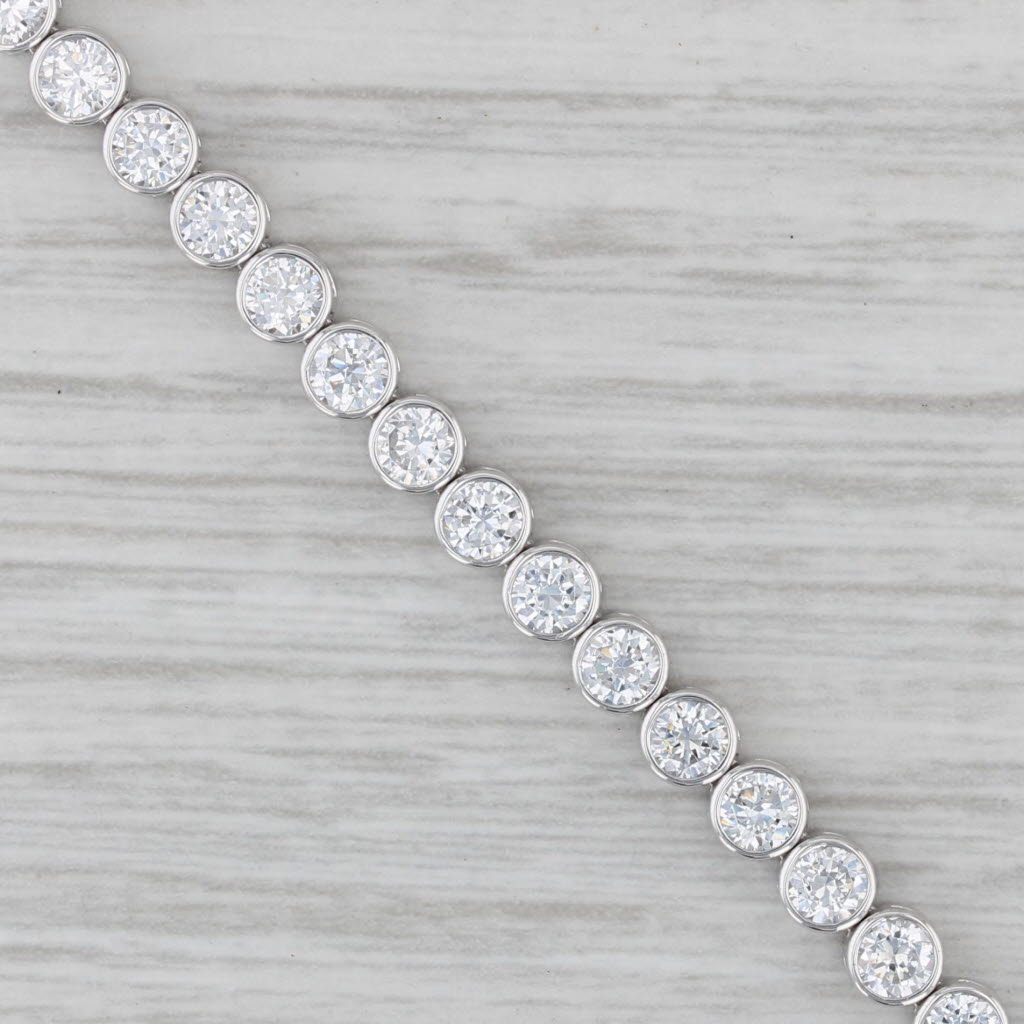 Gray 5ctw Cubic Zirconia Tennis Bracelet 14k White Gold 7" 3.8mm