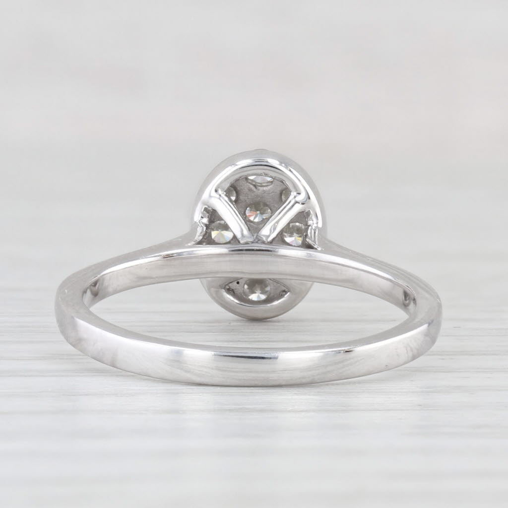 0.35ctw Pave Cluster Diamond Ring 10k White Gold Size 7 Engagement