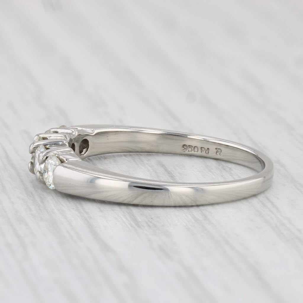 Light Gray 0.66ctw Diamond Ring 950 Palladium Size 9.5 Stackable Wedding Band
