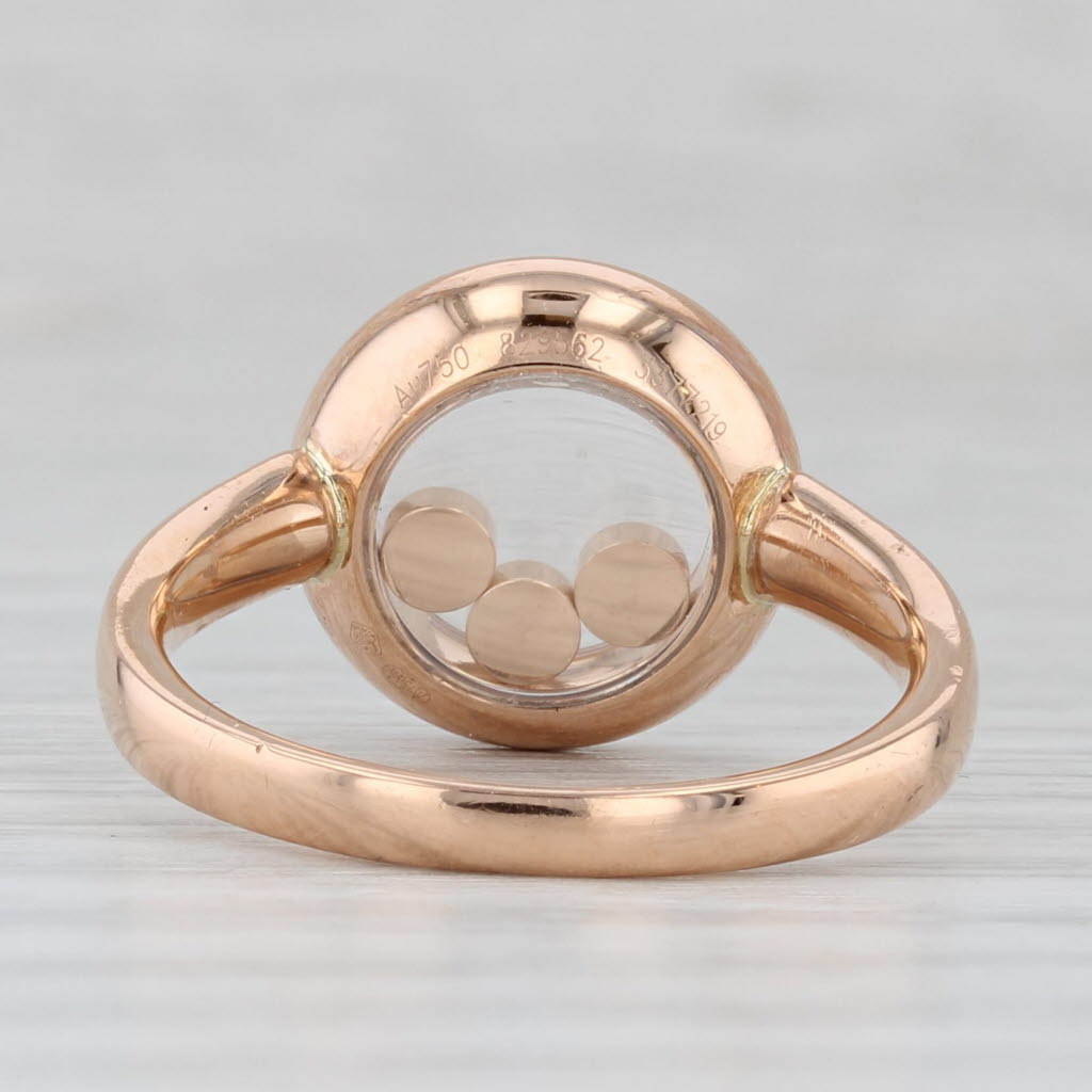 Light Gray Chopard Happy Curves Diamond Ring 18k Rose Gold 829562-5009 Size 6.5 53