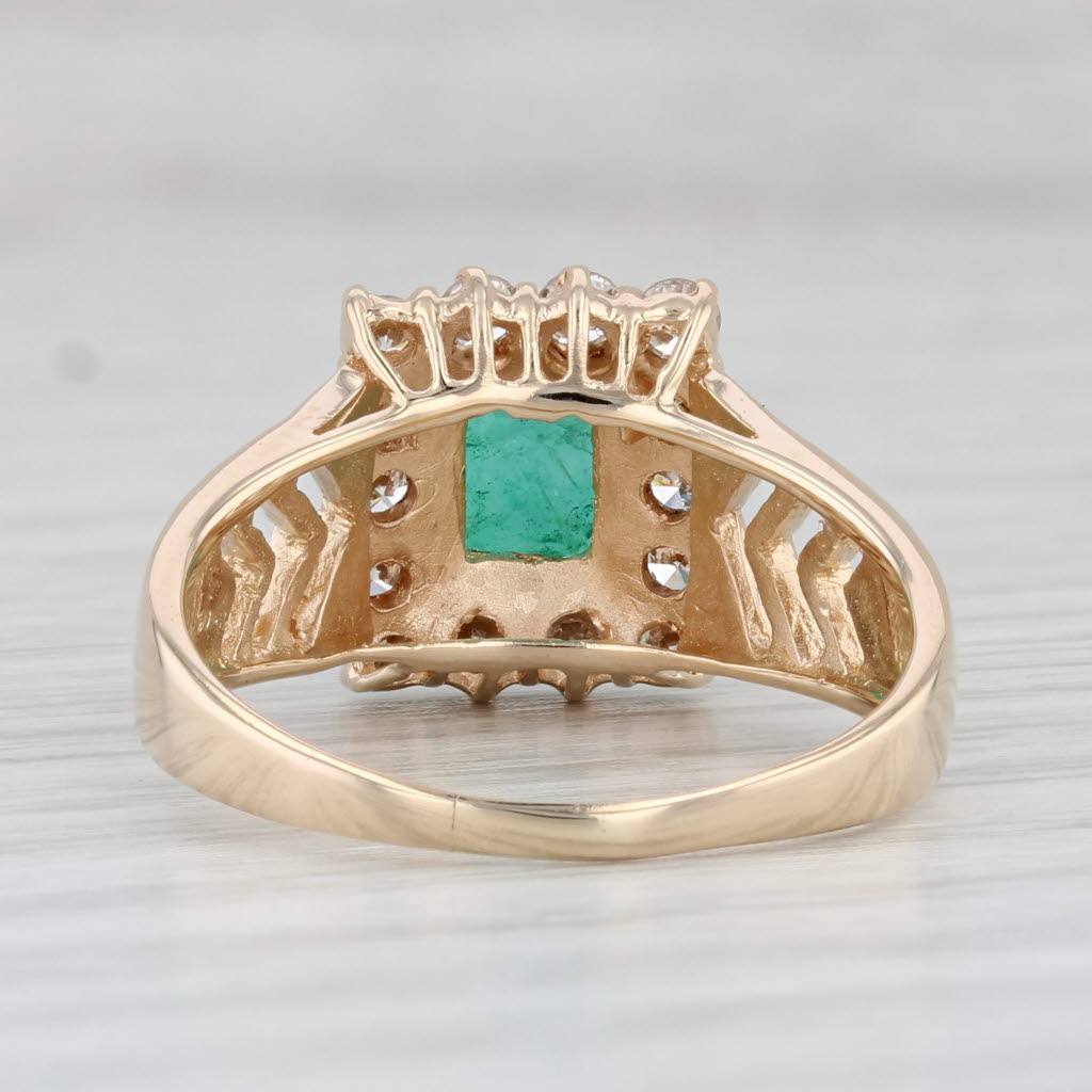 Light Gray 1.49ctw Emerald Diamond Ring 14k Yellow Gold Size 8 Emerald Cut