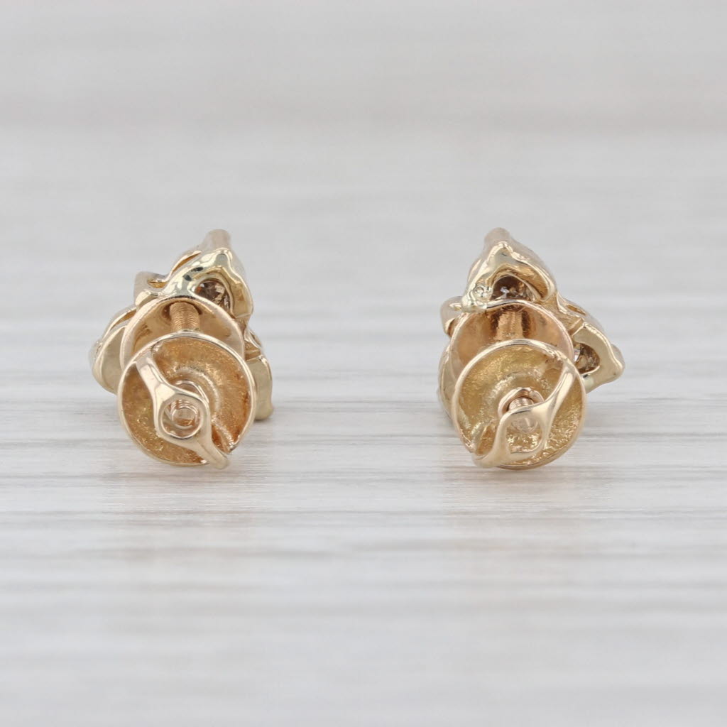 0.40ctw Diamond 3-Stone Stud Earrings 14k Yellow Gold