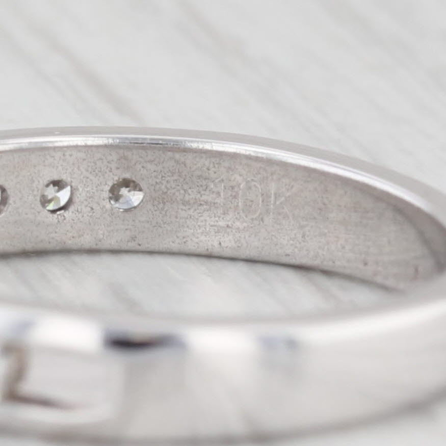 Light Gray 0.48ctw Diamond Wedding Band 10k White Gold Size 7 Stackable Anniversary Ring