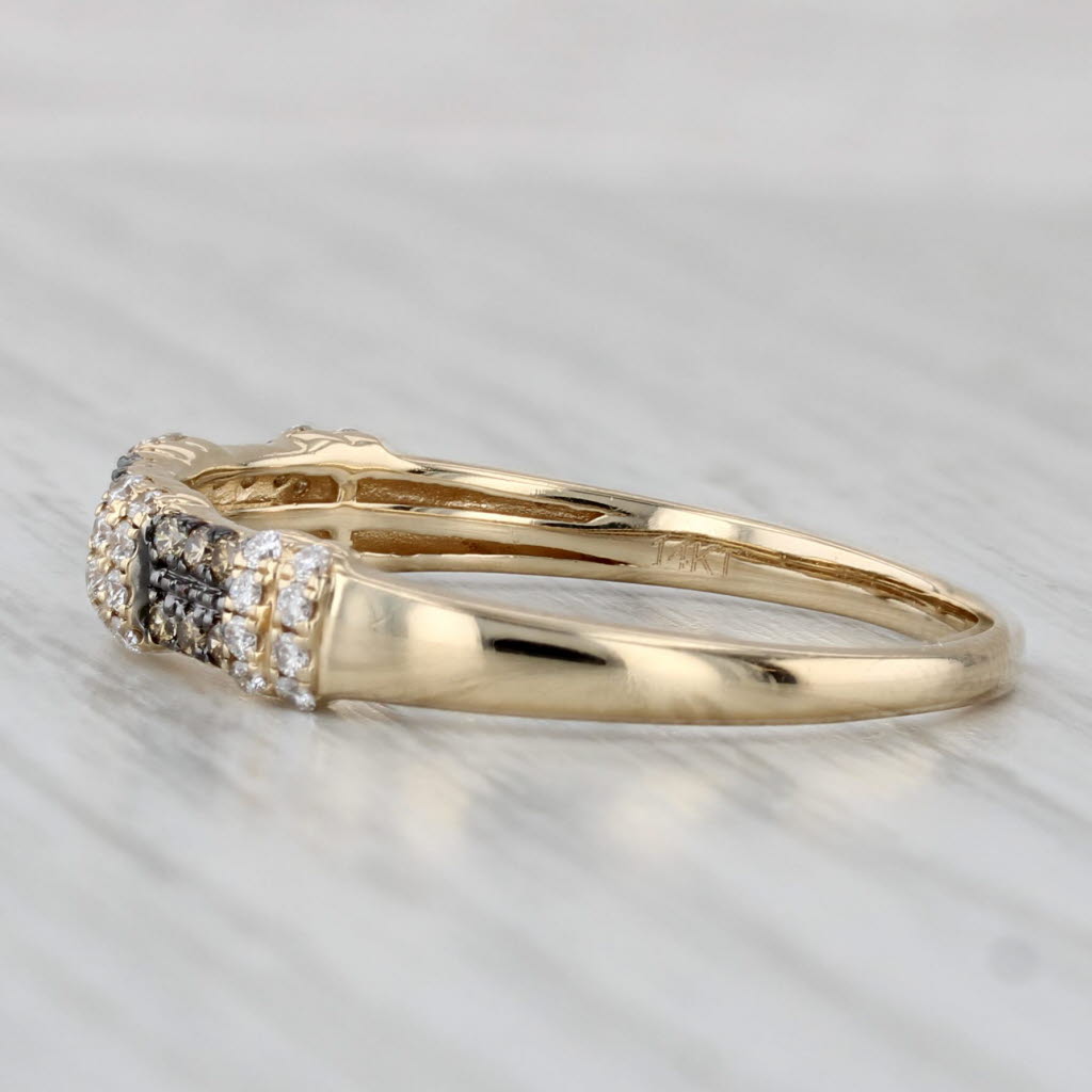 Gray Le Vian 0.34ctw White Champagne Diamond Ring Wedding Band 14k Gold Size 10.75
