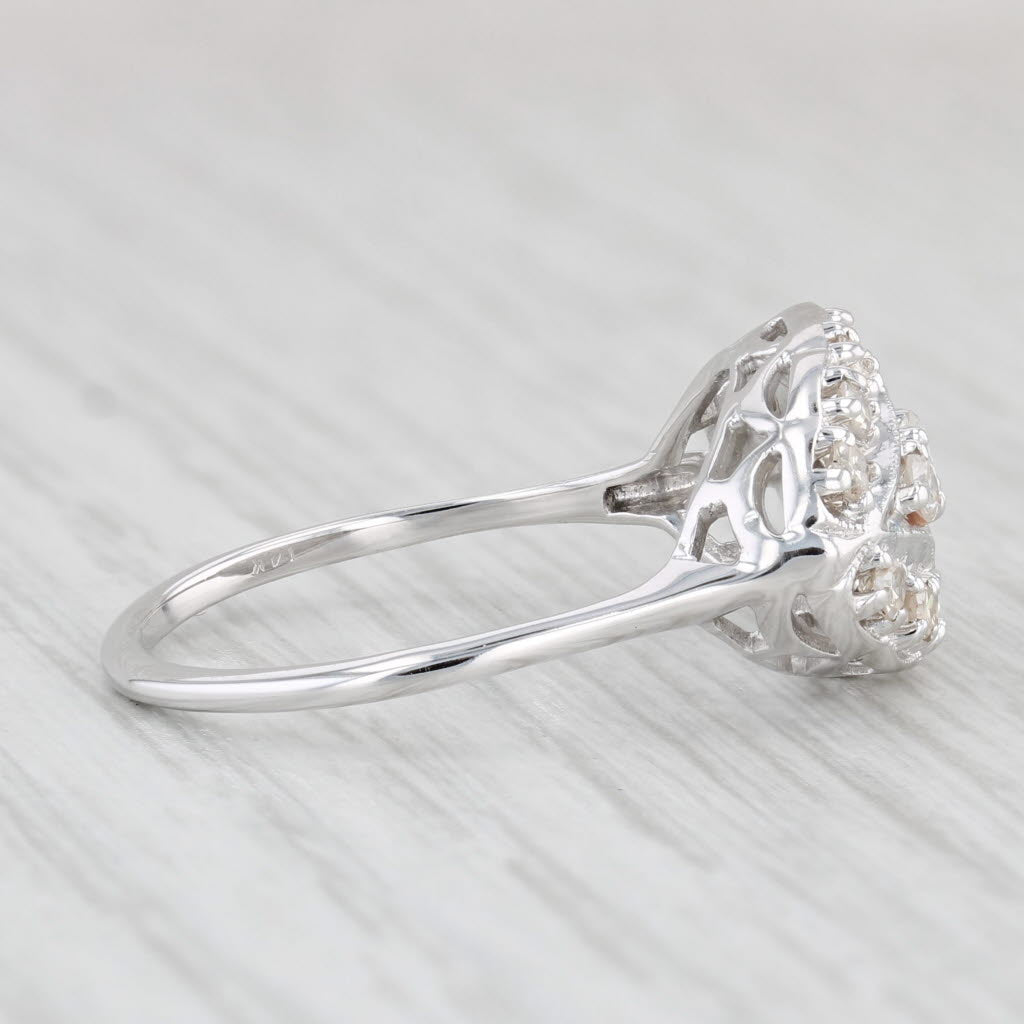 Light Gray 0.40ctw Diamond Vintage Princess Ring 14k White Gold Size 9.5