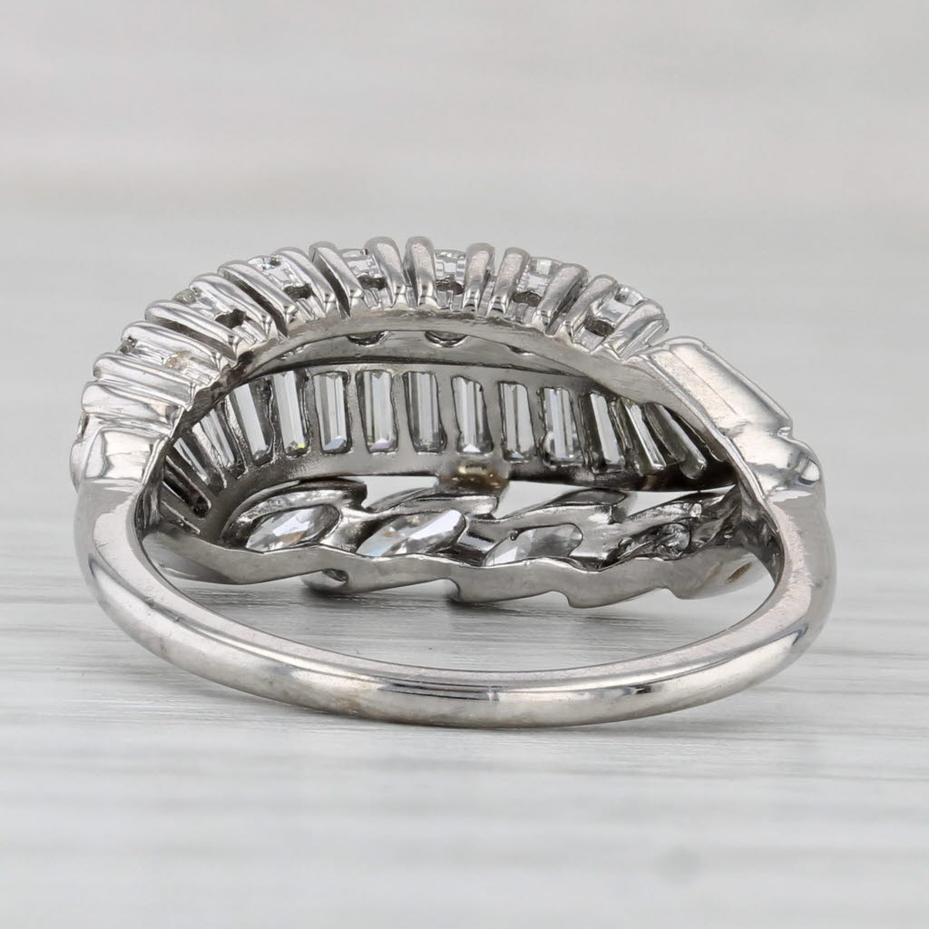 Gray Vintage 1.02ctw Diamond Ring Platinum Size 7 Bypass