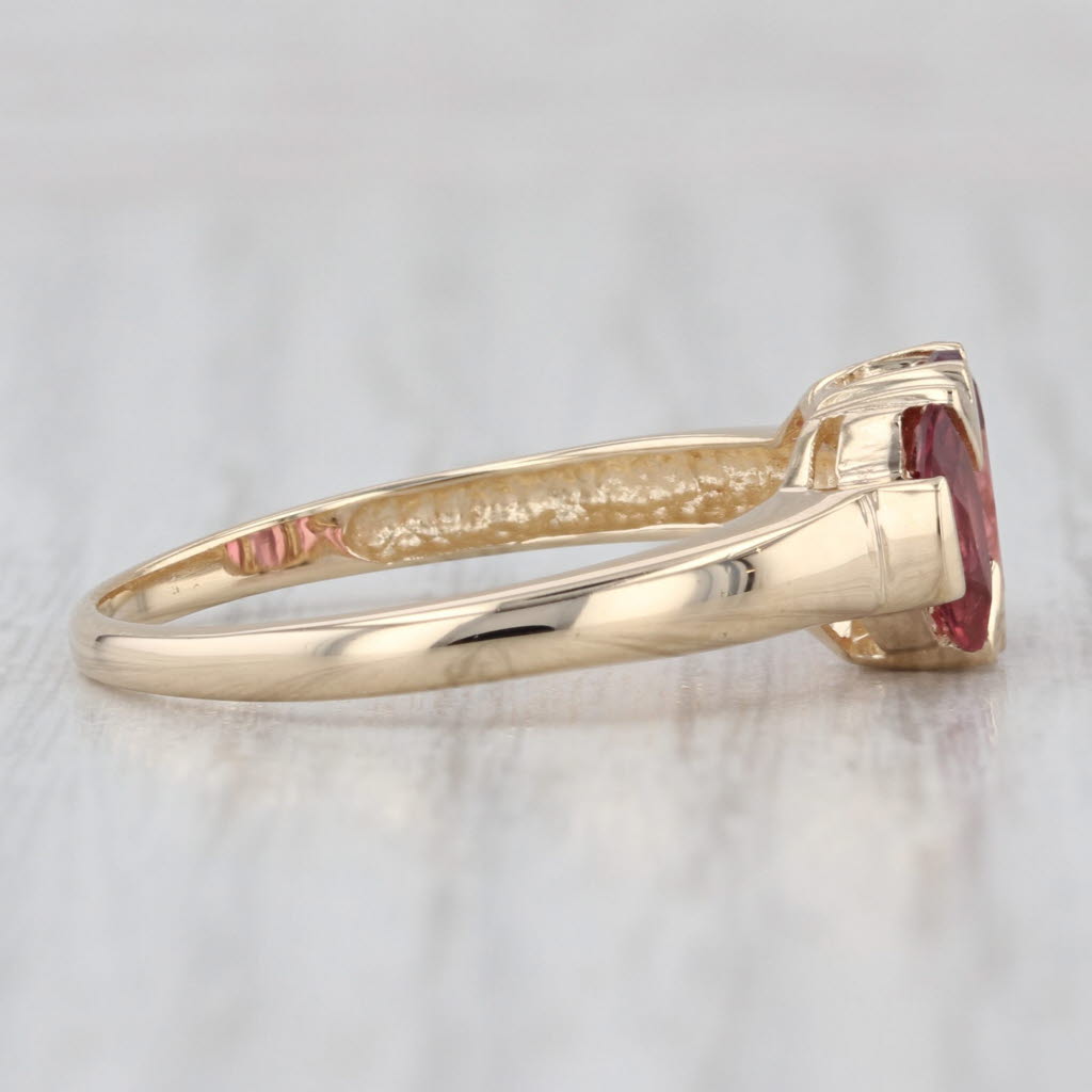 1.68ctw Pink Tourmaline 3-Stone Ring 14k Yellow Gold Size 10