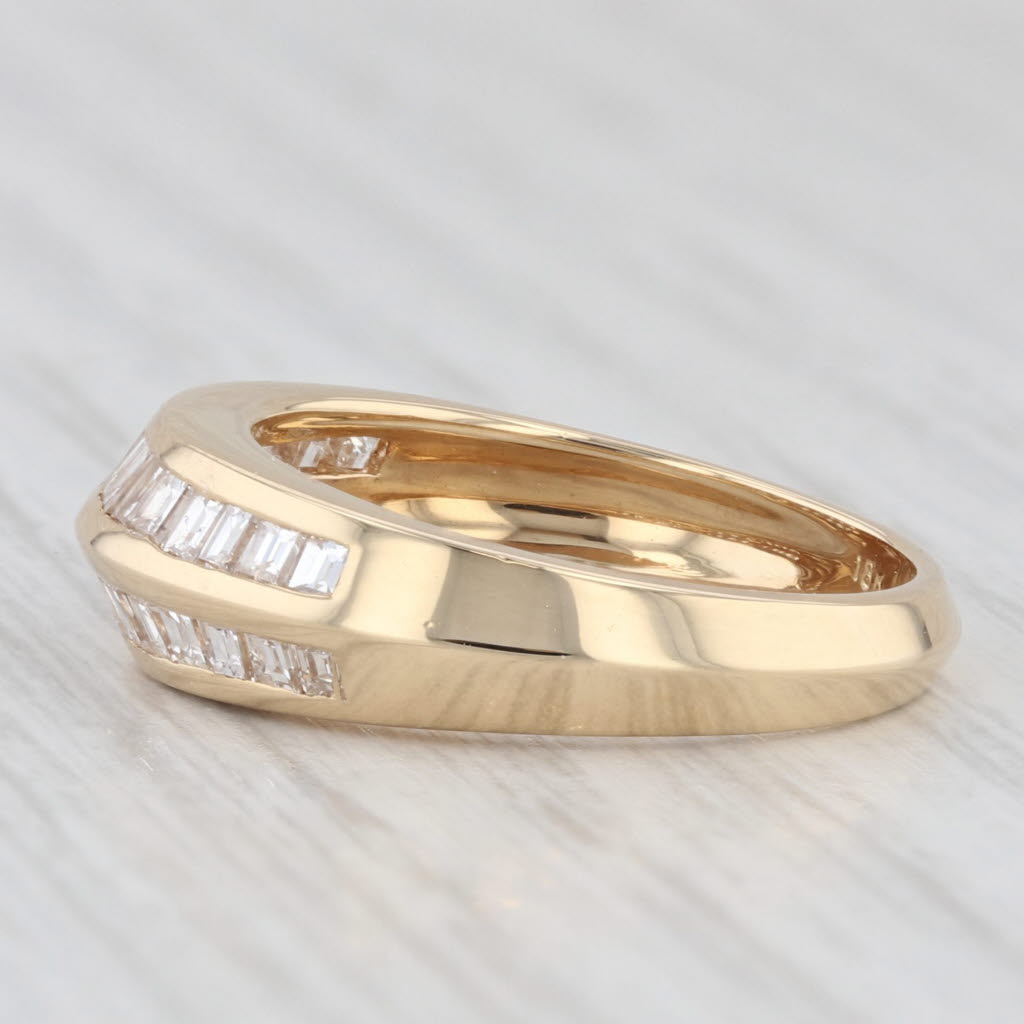 Light Gray 1.04ctw Diamond Beveled Wedding Band Size 6.5 14k Yellow Gold Anniversary Ring