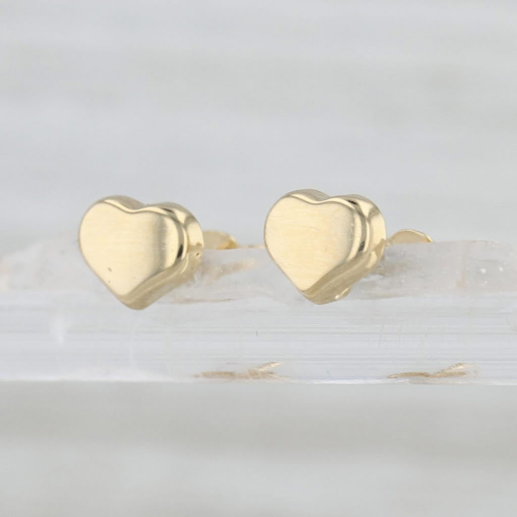 New Roberto Coin Heart Stud Earrings 18k Yellow Gold Small Studs