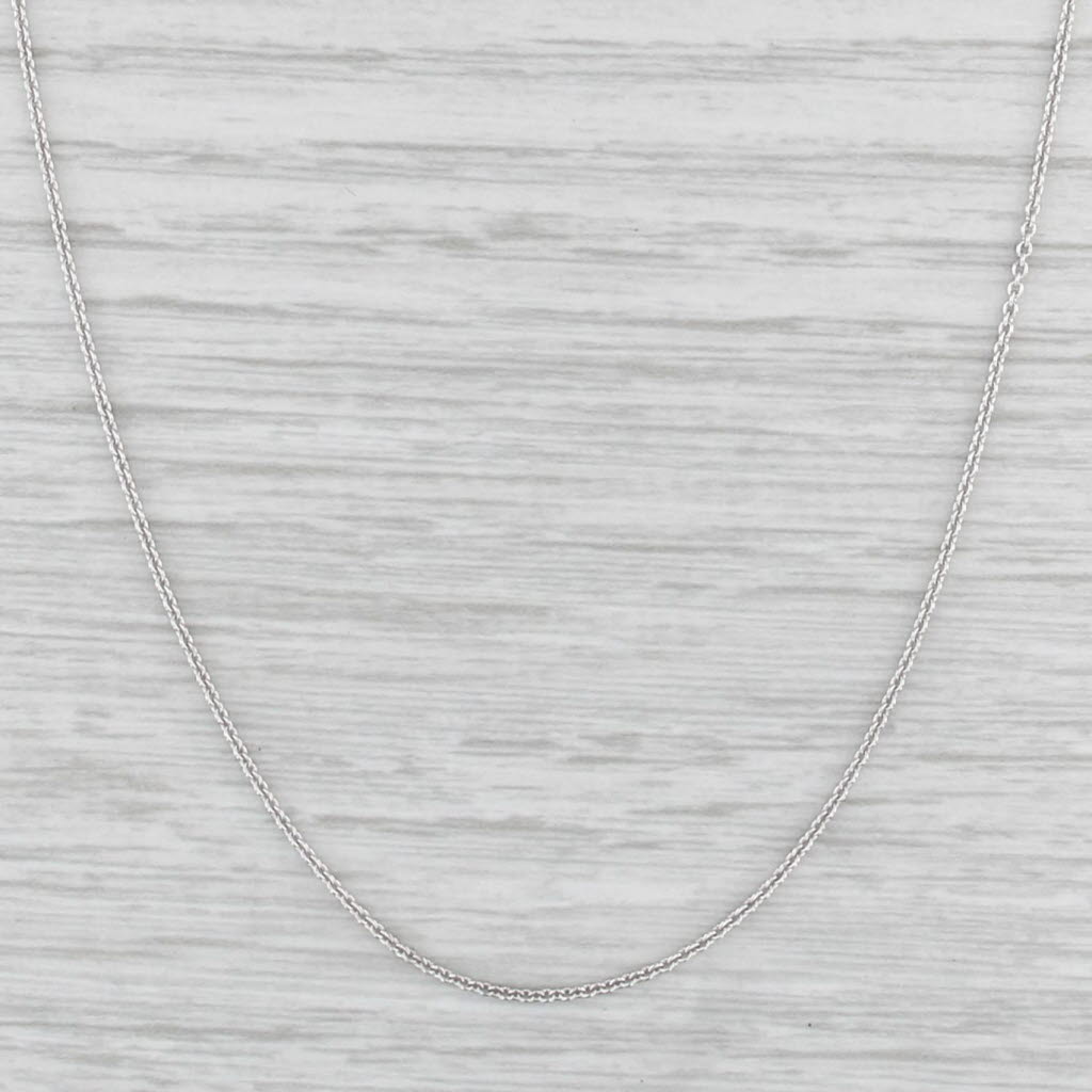 New Round Cable Chain Necklace 14k White Gold 16-18" 1mm Adjustable