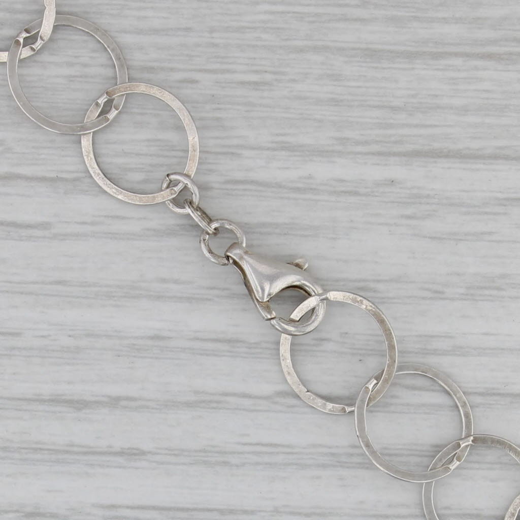 Sterling Silver Bangle Statement Necklace Sterling Silver 35" Adjustable