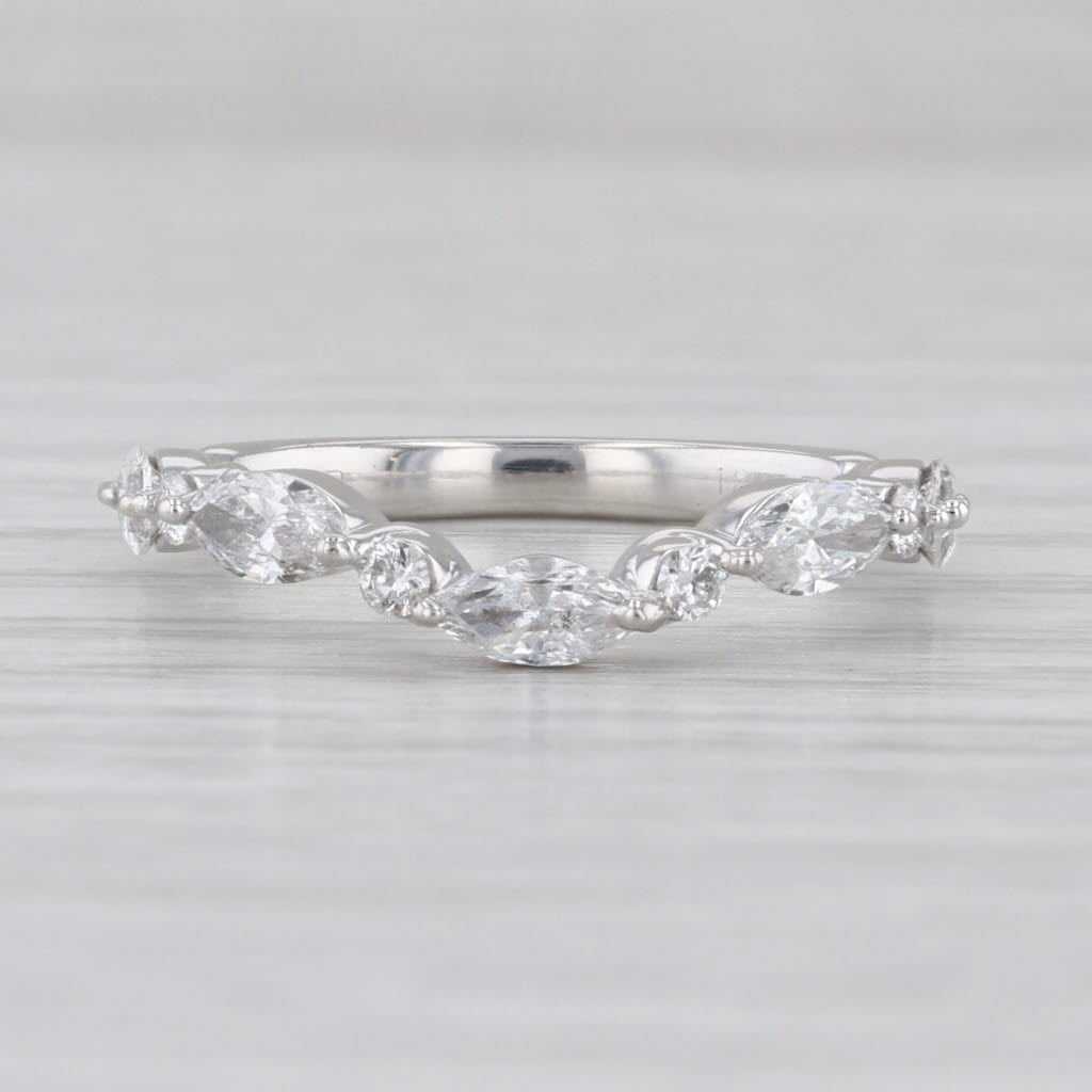 1ctw Lab Grown Diamond Contoured Wedding Anniversary Ring 18k Gold Stackable