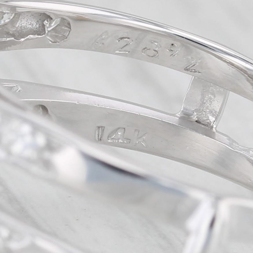 Light Gray 0.50ctw Diamond Ring Jacket Guard Enhancer 14k White Gold Sz 6.25 Bridal Wedding