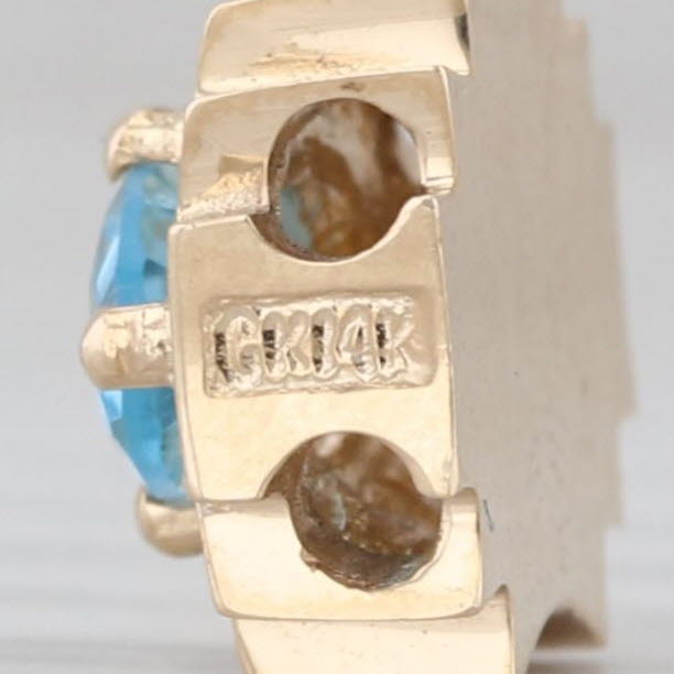 Goldman Kolber 1ct Blue Topaz Slide Bracelet Charm 14k Gold Oval Solitaire