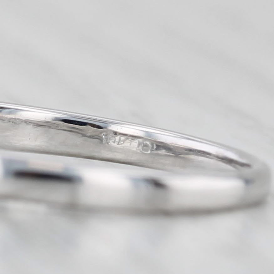 Light Gray 0.11ctw Diamond Engagement Ring 10k White Gold Size 6.5 Cathedral Band