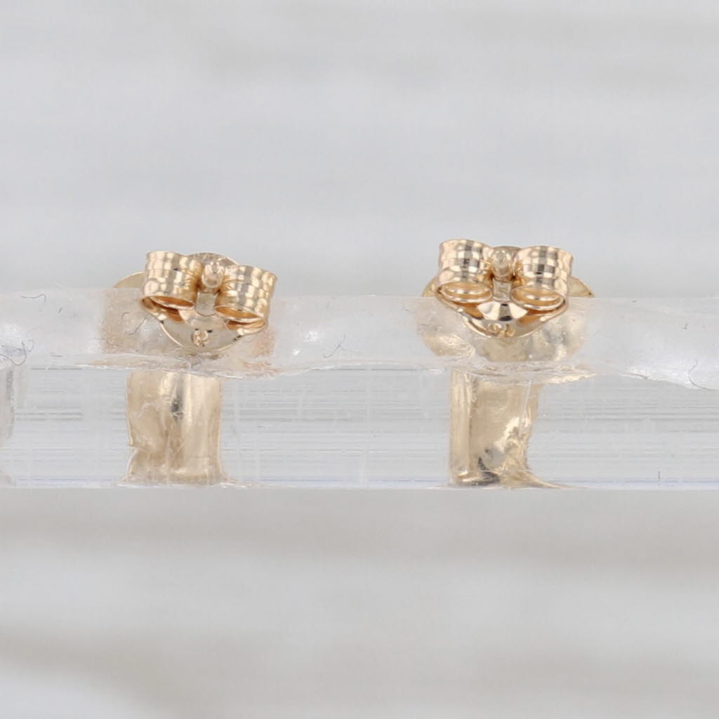 Small Flower Etched Heart Stud Earrings 14k Yellow Gold