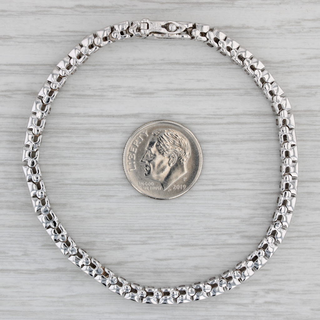 Gray 5ctw Champagne Diamond Tennis Bracelet 14k White Gold 7" 4.8mm