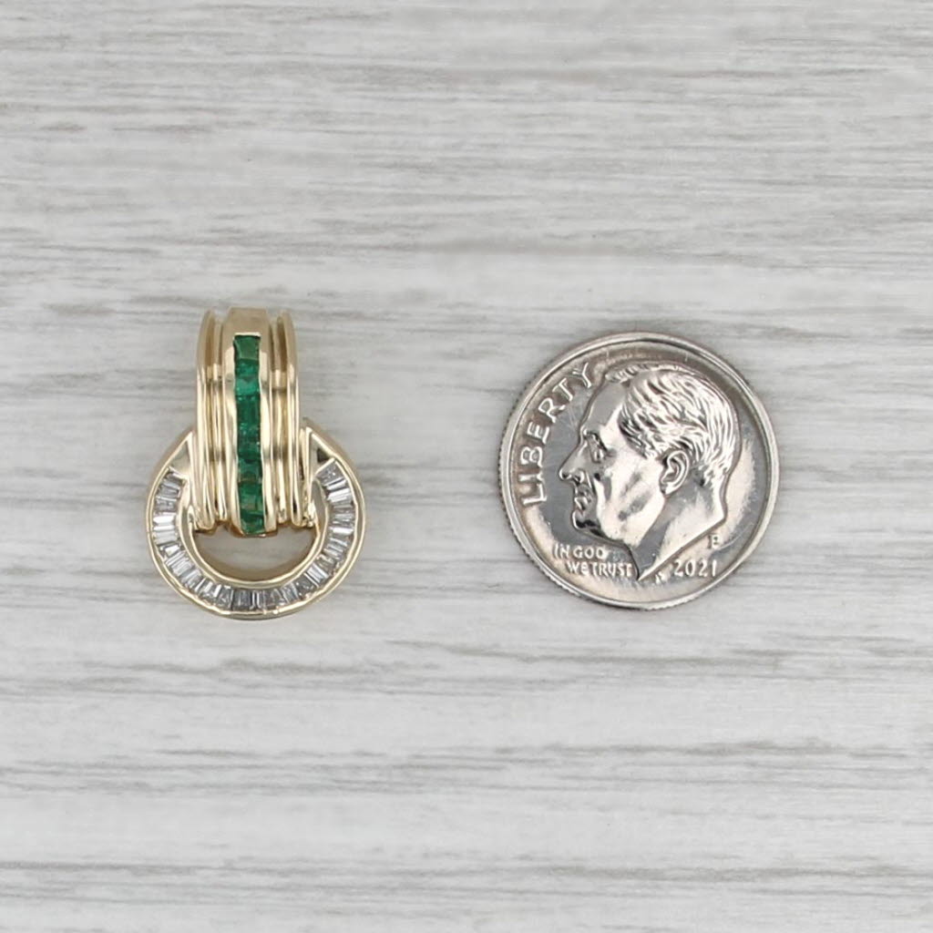 0.48ctw Emerald Diamond Pendant 14k Yellow Gold