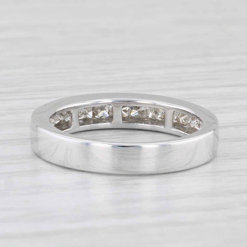 Light Gray 0.75ctw Diamond Wedding Band 10k White Gold Size 7 Ring Stackable Anniversary