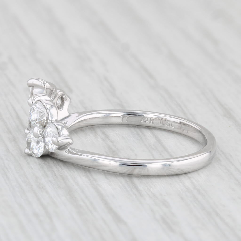 Light Gray Leo 0.75ctw Diamond Ring Guard Wrap 14k White Gold Size 6.25 Wedding Band