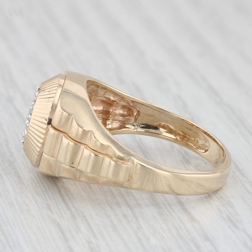 Light Gray 0.14ctw Diamond Ring 14k Yellow Gold Size 11.75 Men's Wedding Band