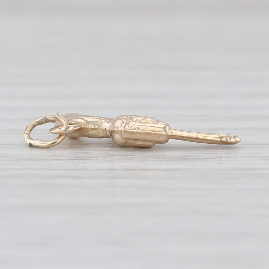 Small Handgun Charm 10k Yellow Gold Pendant