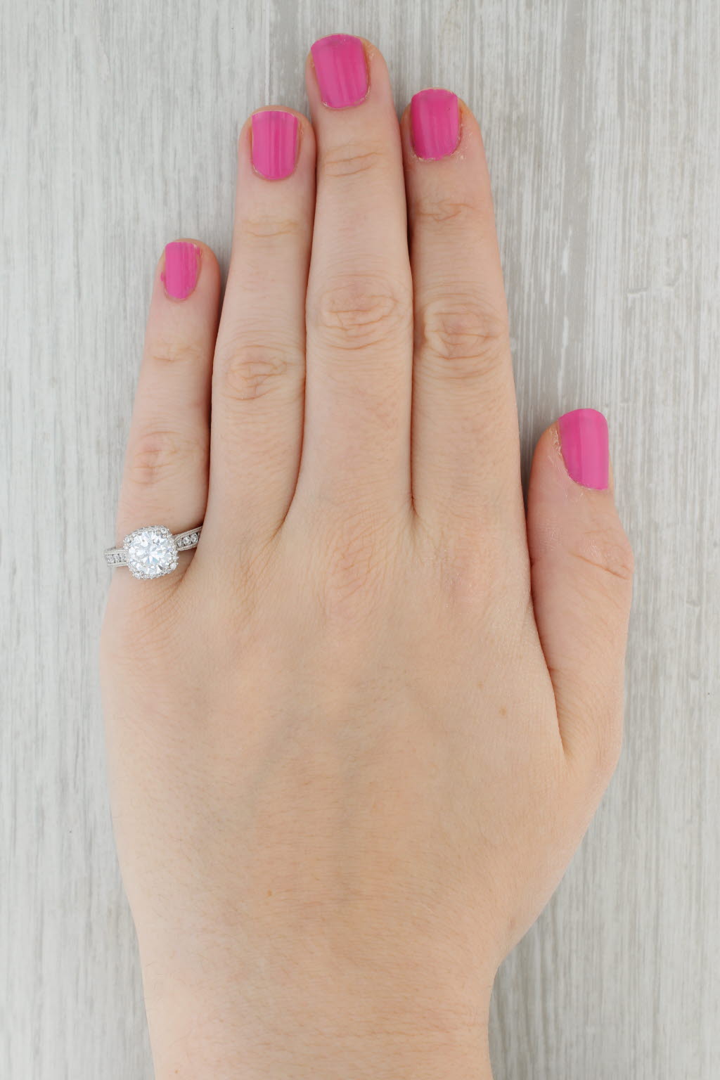 Gray New Tacori Semi Mount Diamond Halo Engagement Ring Platinum Sz 6.25 Certificate