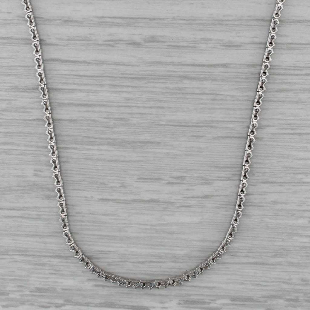 2.50ctw VS2 E-G Lab Grown Diamond Tennis Necklace 10k White Gold 18"