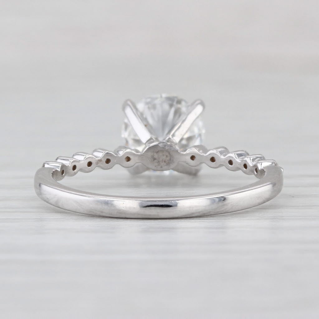 Lab Created Diamond Engagement Ring 14k White Gold Size 7.5 IGI