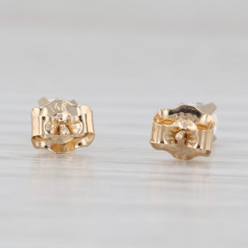 Light Gray 0.25ctw Cubic Zirconia Round Solitaire Stud Earrings 14k White Gold