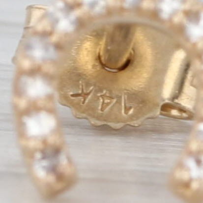 New 0.10ctw Diamond Horseshoe Stud Earrings 14k Yellow Gold Lucky Western Studs