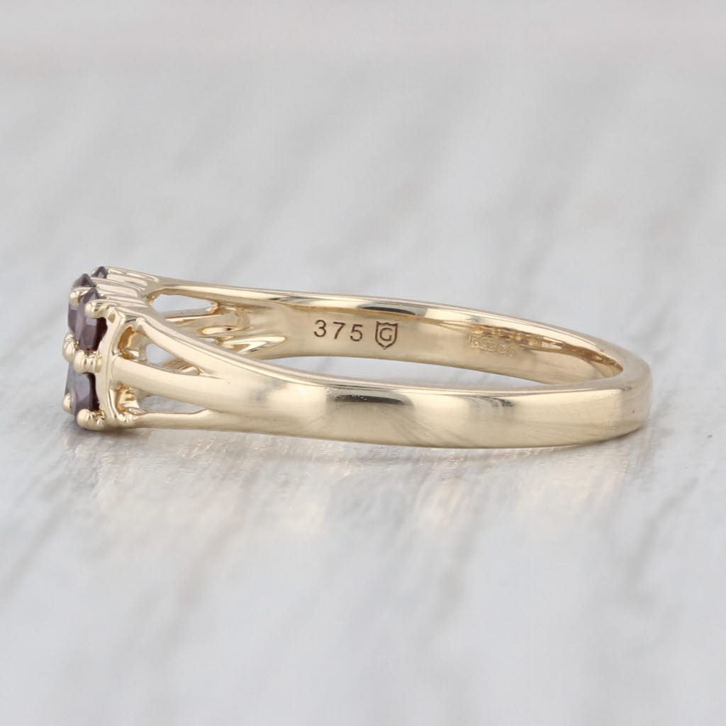 0.27ctw Purple Diamond Cluster Ring 10k Gold Size 6 COA