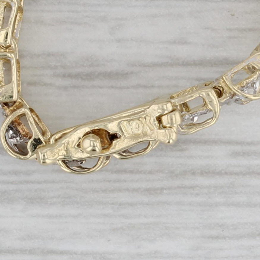 Gray 0.98ctw Diamond Tennis Bracelet 10k Yellow Gold 7.25" 4.6mm