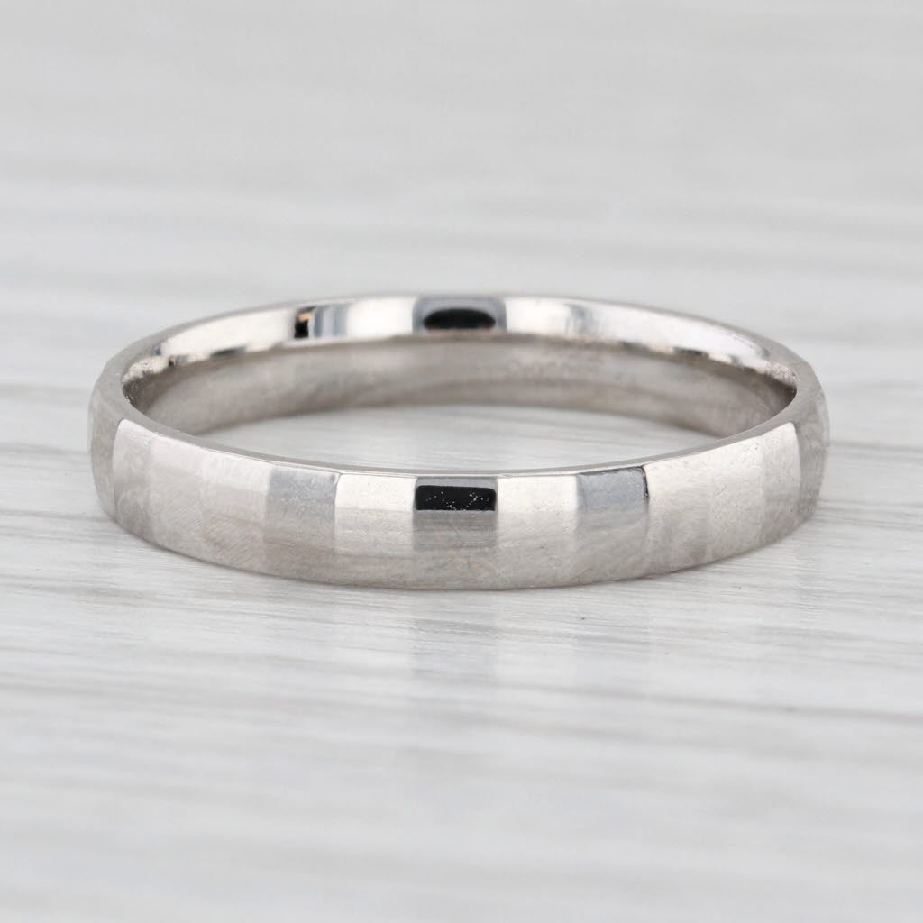 Beveled Band Ring 950 Platinum Size 6.5 Stackable Wedding Band