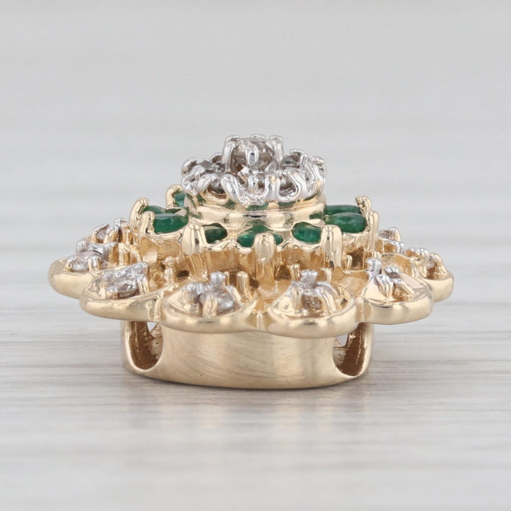 Light Gray 0.35ctw Emerald Diamond Slide Bracelet Charm 14k Yellow Gold Richard Klein