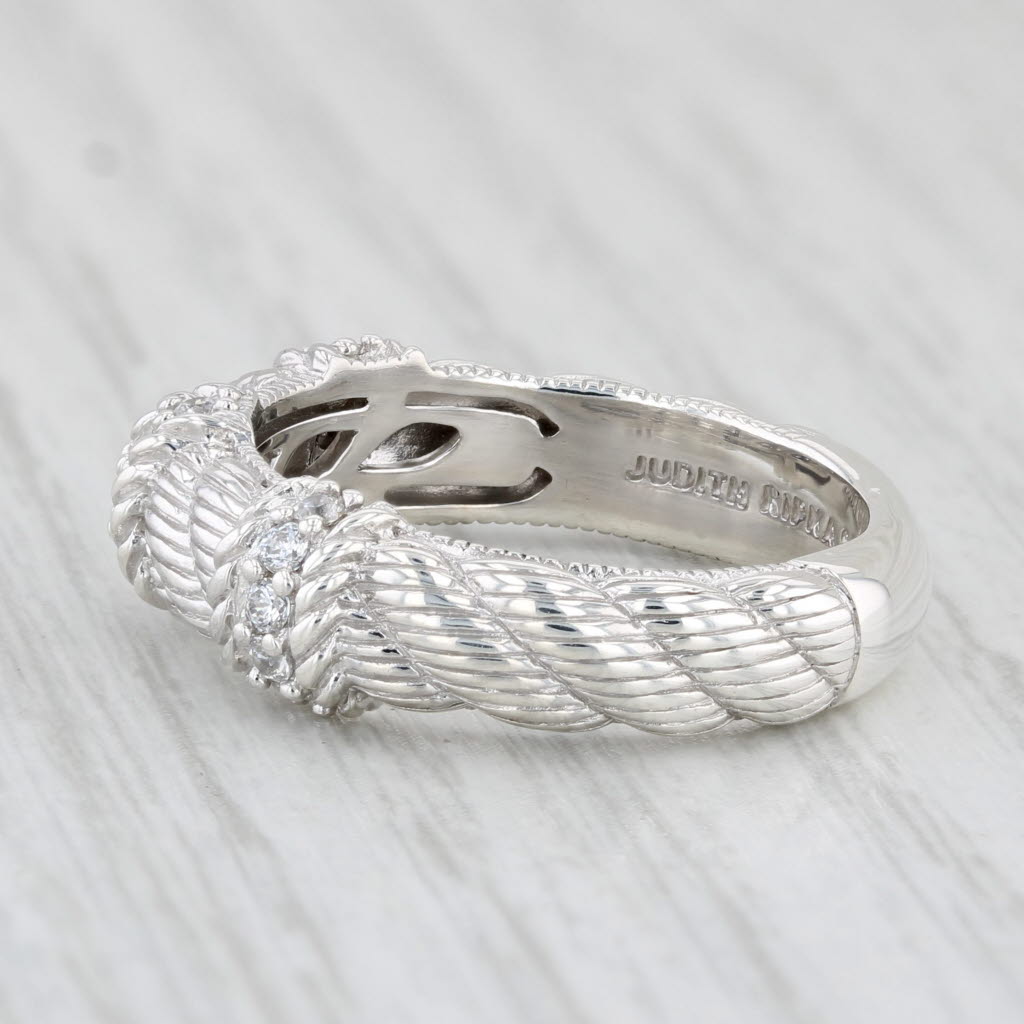 Light Gray Judith Ripka 0.22ctw Cubic Zirconia Ring Sterling Silver Size 7 Stackable Band