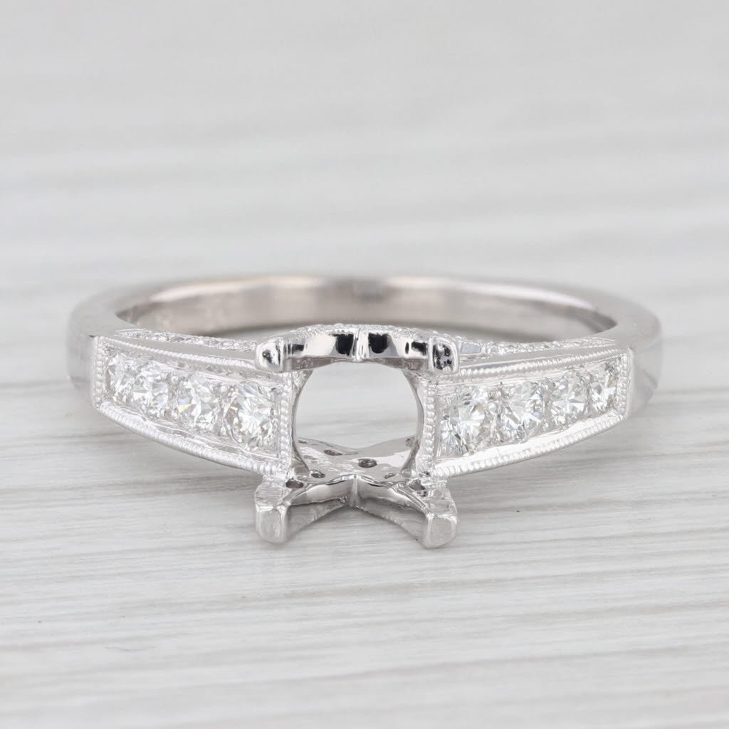 Light Gray Beverley K 0.45ctw Solitaire Semi Mount 18K White Gold Diamond Engagement Ring