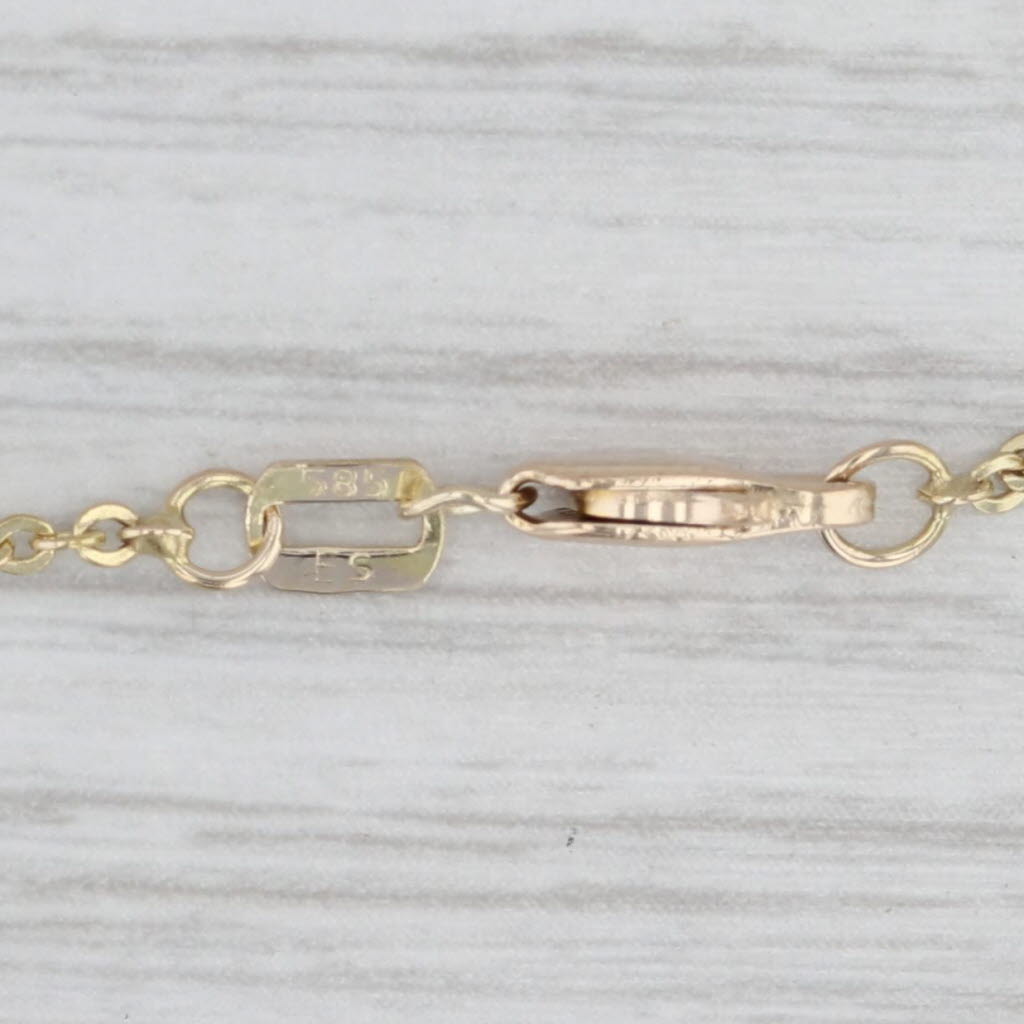 Vintage 7.10ctw Garnet Necklace 14k Yellow Gold 17.5" Cable Chain