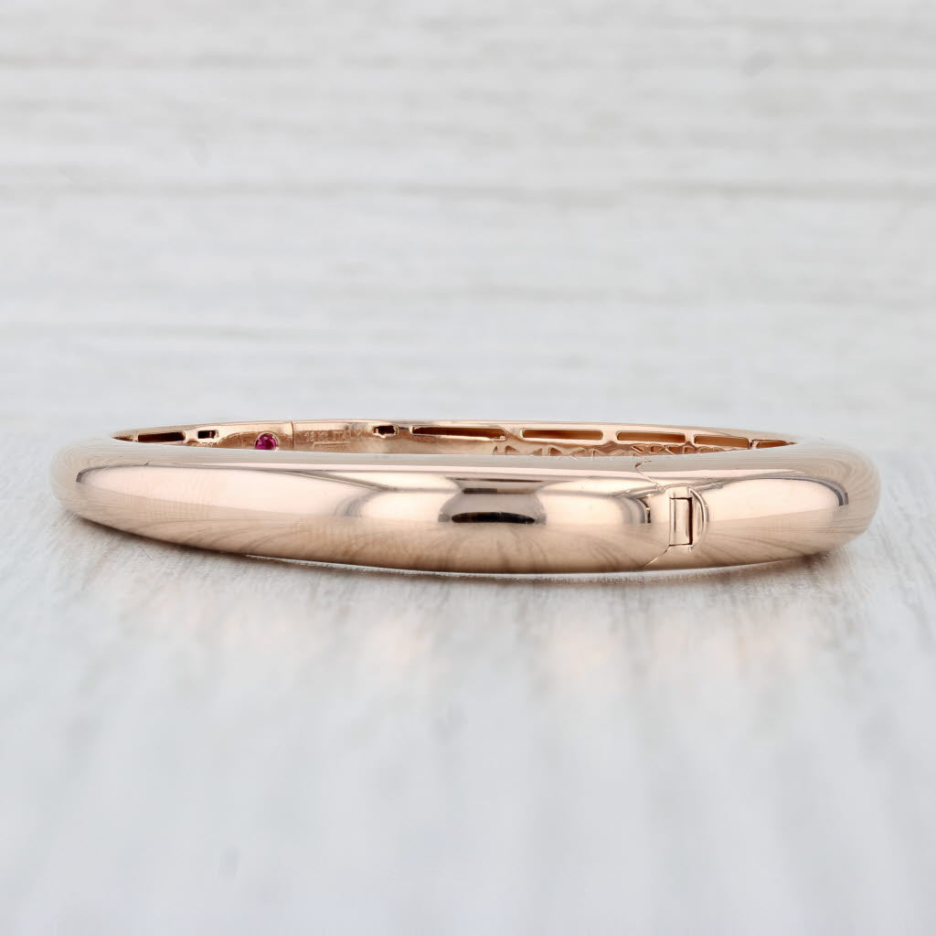 Light Gray Roberto Coin 0.33ctw Diamond Capri Bangle Bracelet 18k Rose Gold 6"