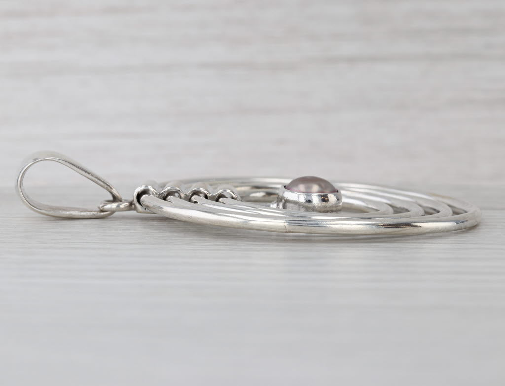 Gray Cultured Pearl Statement Circles Pendant Sterling Silver Charles Albert
