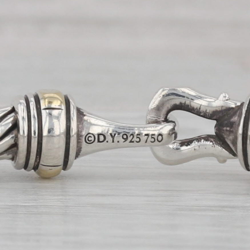 Gray David Yurman Cable Buckle Bangle Bracelet Sterling Silver 6" 4mm