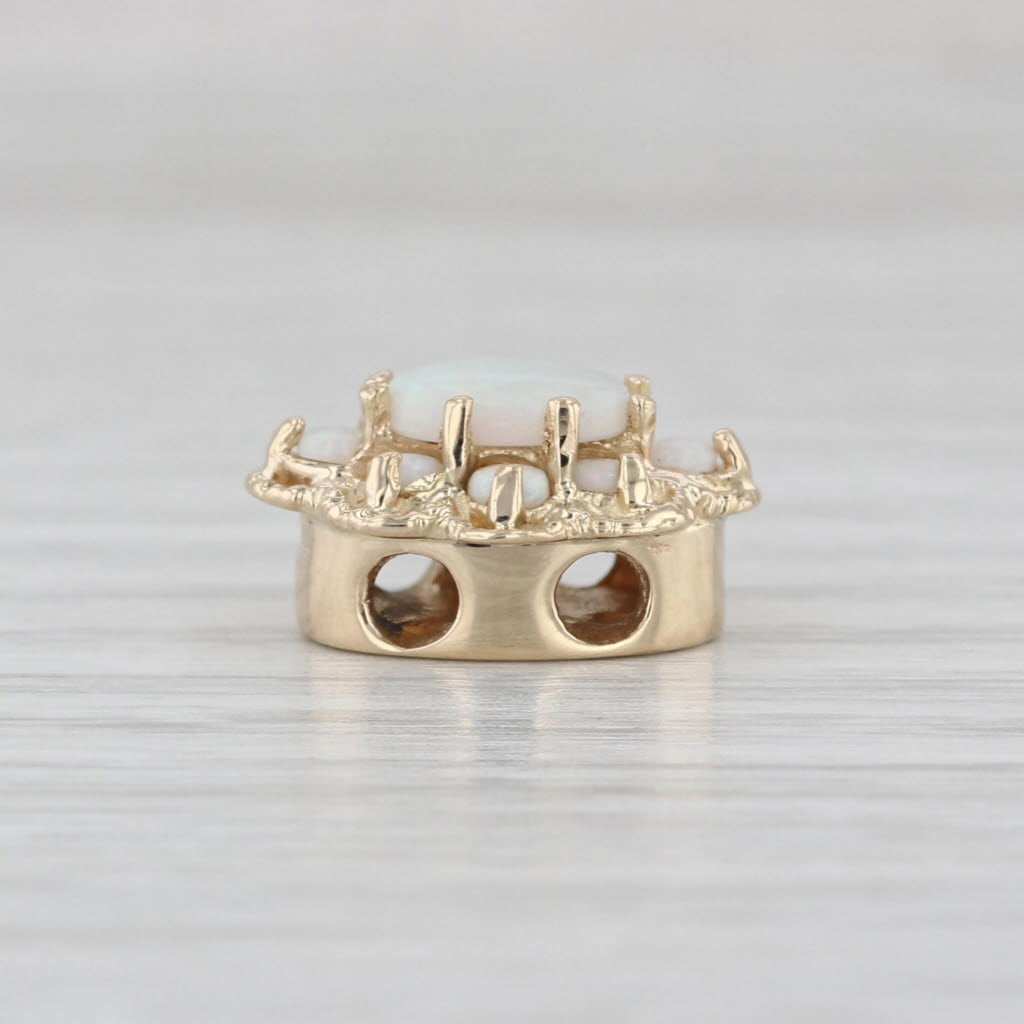 Opal Flower Halo Slide Bracelet Charm 14k Gold Vintage Richard Klein