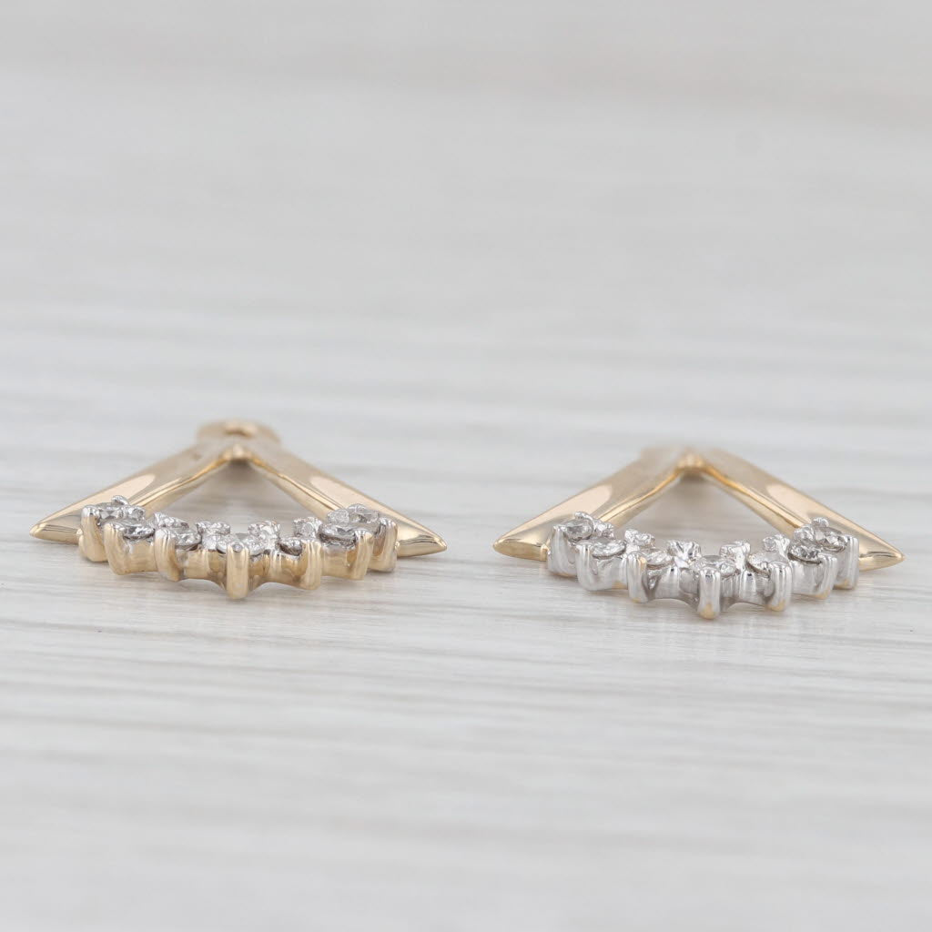 Light Gray 0.20ctw Diamond Earring Enhancer Drops for Stud Earrings 14k Yellow Gold