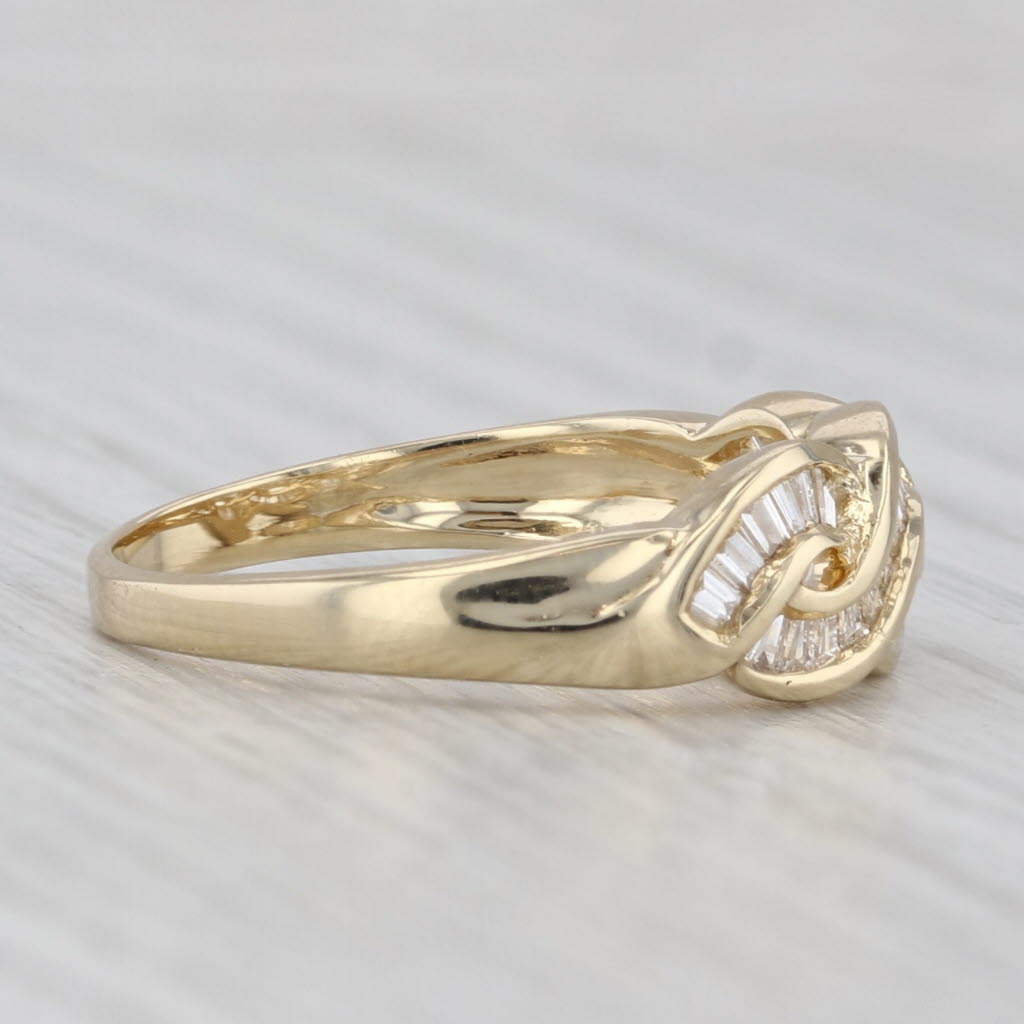Light Gray 0.60ctw Diamond Woven Ring 14k Yellow Gold Size 6.75 Wedding Anniversary Band