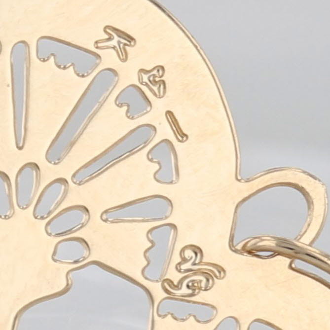 Scottish Thistle Celtic Knot Heart Pendant 14k Yellow Gold Thin Charm